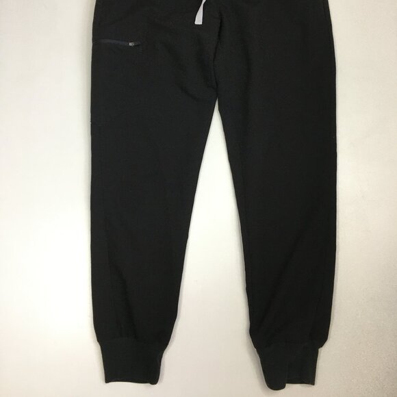 FIGS Petite Black ZAMORA Zip Pocket Pull On Drawstring Waist Jogger Scrubs Pant - Picture 8 of 12